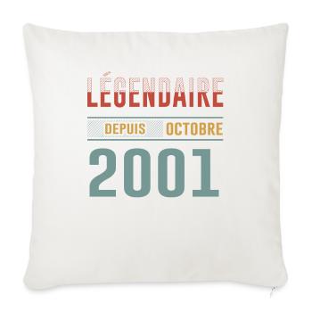 Légendaire Depuis Octobre 2001 Anniversaire - Housse de coussin décorative 45 x 45 cm - blanc nature - Devant