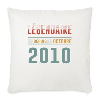 Légendaire Depuis Octobre 2010 Anniversaire - Housse de coussin décorative 45 x 45 cm - blanc nature - Devant