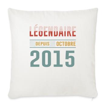Légendaire Depuis Octobre 2015 Anniversaire - Housse de coussin décorative 45 x 45 cm - blanc nature - Devant
