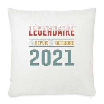 Légendaire Depuis Octobre 2021 Anniversaire - Housse de coussin décorative 45 x 45 cm - blanc nature - Devant
