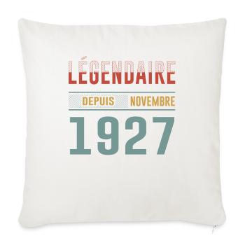 Légendaire Depuis Novembre 1927 Anniversaire - Housse de coussin décorative 45 x 45 cm - blanc nature - Devant