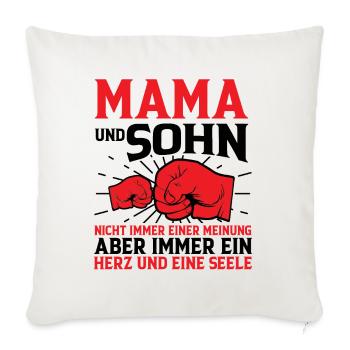 Mama Und Sohn - Sofakissenbezug 45 x 45 cm - Naturweiß  - Vorne