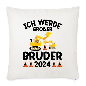 Ich Werde Großer Bruder 2024 - Sofakissenbezug 45 x 45 cm - Naturweiß  - Vorne