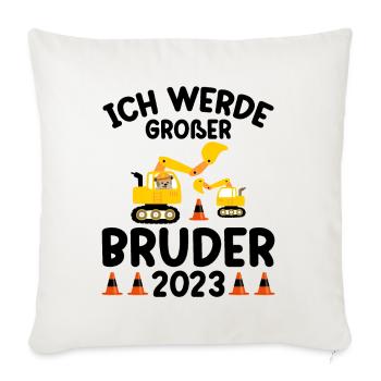 Ich Werde Großer Bruder 2023 - Sofakissenbezug 45 x 45 cm - Naturweiß  - Vorne