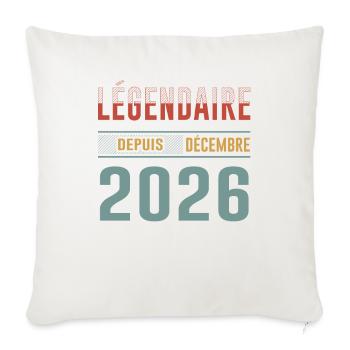 Légendaire Depuis Décembre 2026 Anniversaire - Housse de coussin décorative 45 x 45 cm - blanc nature - Devant