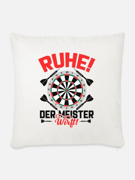 Dart Darten Darts - Sofakissenbezug 45 x 45 cm - Naturweiß 