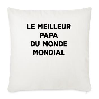 Papa Cadeau Naissance Jeu Vidéos Père et Bébé - Housse de coussin décorative 45 x 45 cm - blanc nature - Devant
