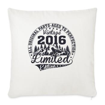 Born 2016 Vintage Retro Anniversary - Sofa pillowcase 17,3'' x 17,3'' (45 x 45 cm) - natural white - Front