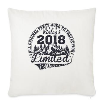 Born 2018 Vintage Retro Anniversary - Sofa pillowcase 17,3'' x 17,3'' (45 x 45 cm) - natural white - Front