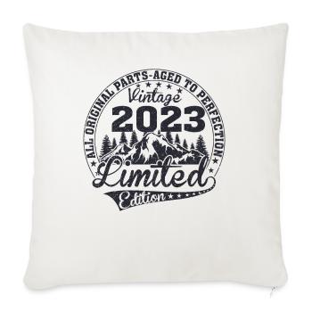 Born 2023 Vintage Retro Anniversary - Sofa pillowcase 17,3'' x 17,3'' (45 x 45 cm) - natural white - Front