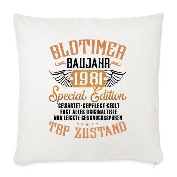 BD - Oldtimer Baujahr Jahrgang 1981 retro red - Sofakissenbezug 45 x 45 cm - Naturweiß  - Vorne