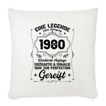 Vintage 1980 40th Birthday Forty Years Gift - Sofakissenbezug 45 x 45 cm - Naturweiß  - Vorne