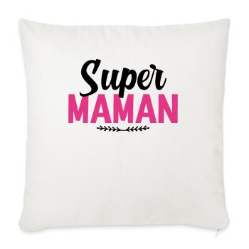 Super Maman - Housse de coussin décorative 45 x 45 cm - blanc nature - Devant