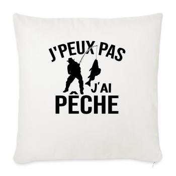 Je Peux Pas J'ai Pêche - Housse de coussin décorative 45 x 45 cm - blanc nature - Devant