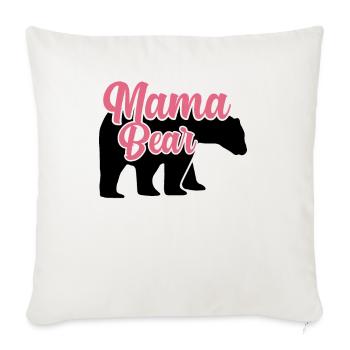 "Mama Bear" pour femme - Housse de coussin décorative 45 x 45 cm - blanc nature - Devant