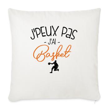 Pas Dispo, Basket Oblige - Housse de coussin décorative 45 x 45 cm - blanc nature - Devant
