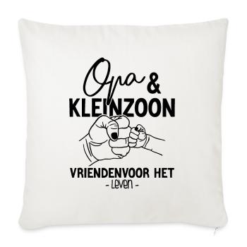 Opa & Kleinzoon Vrienden voor het Leven - Sofakissenbezug 45 x 45 cm - Naturweiß  - Vorne