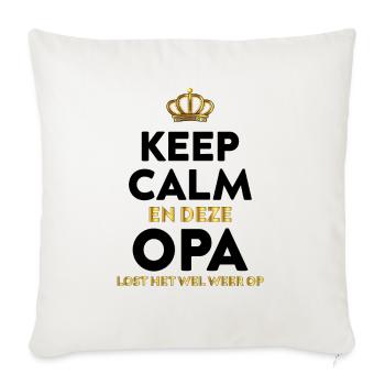 Opa Lost Het Wel Weer Op - Housse de coussin décorative 45 x 45 cm - blanc nature - Devant