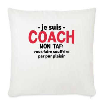 Coach Humour Cadeau Sportif - Housse de coussin décorative 45 x 45 cm - blanc nature - Devant