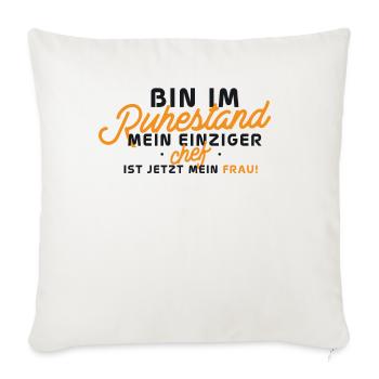 Retraite : c’est la femme qui patronne - Housse de coussin décorative 45 x 45 cm - blanc nature - Devant
