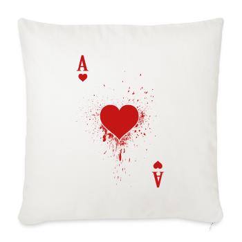 Jeu de cartes Costume Dames Carnaval Coeur As - Housse de coussin décorative 45 x 45 cm - blanc nature - Devant