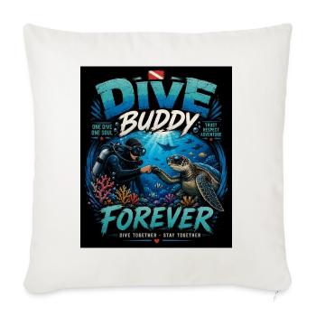 Amitié de plongée pour toujours - Housse de coussin décorative 45 x 45 cm - blanc nature - Devant