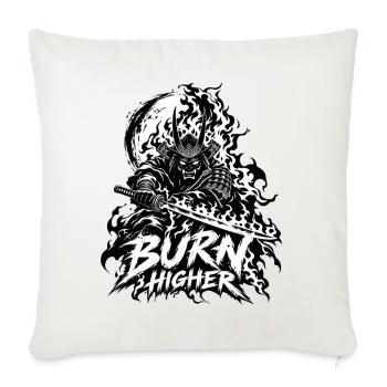 Flammen-Samurai Brenn Höher - Sofakissenbezug 45 x 45 cm - Naturweiß  - Vorne