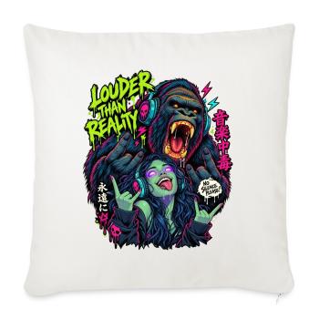 Lauter als Realität Neon-Gorilla - Sofakissenbezug 45 x 45 cm - Naturweiß  - Vorne