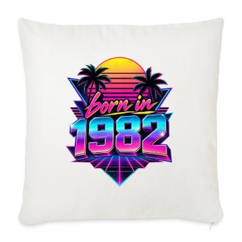 Geboren 1982 Neon Retro Optik - Sofakissenbezug 45 x 45 cm - Naturweiß  - Vorne