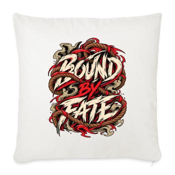 Bound by Fate: Kordelgrafik - Sofakissenbezug 45 x 45 cm - Naturweiß  - Vorne
