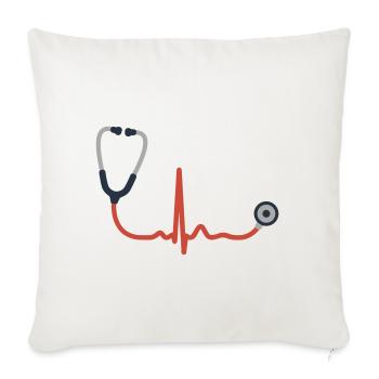 STETHOSCOPE DOCTOR HOSPITAL - Sofa pillowcase 17,3'' x 17,3'' (45 x 45 cm) - natural white - Front
