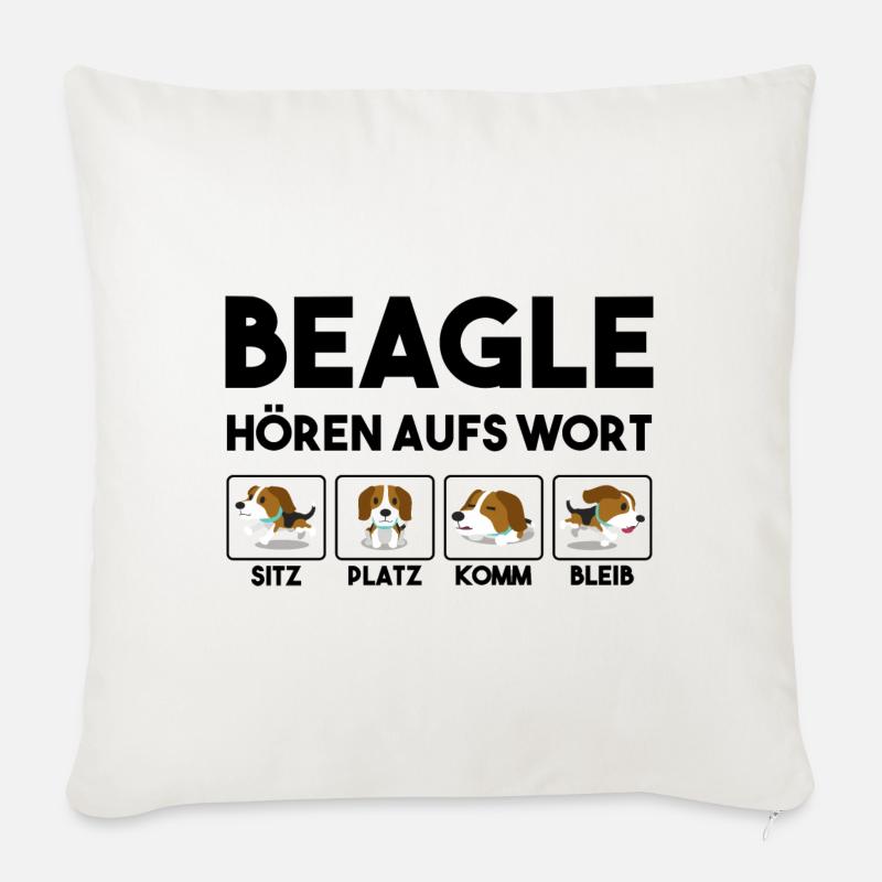 Beagle - Sofakissenbezug 45 x 45 cm - Naturweiß 