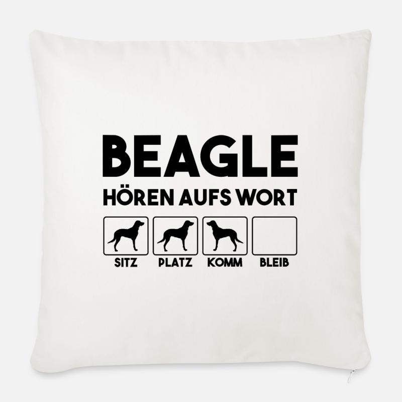 Beagle - Sofakissenbezug 45 x 45 cm - Naturweiß 