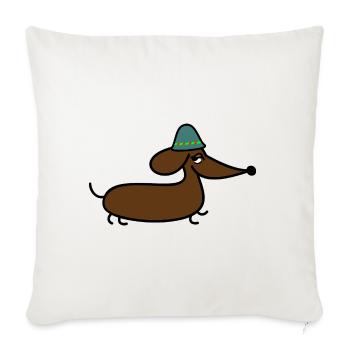 Rolig tax med hatt - Sofa pillowcase 17,3'' x 17,3'' (45 x 45 cm) - natural white - Front