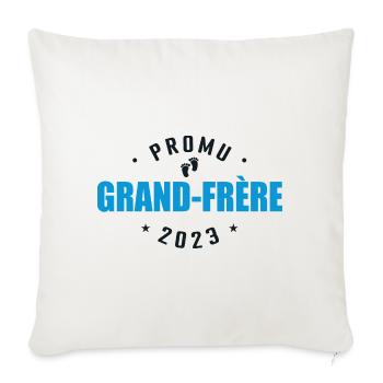 Promu Grand Frère 2023 Annonce Grossesse - Housse de coussin décorative 45 x 45 cm - blanc nature - Devant
