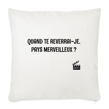 Quand te reverrai-je ? Les bronzés font du ski ! - Housse de coussin décorative 45 x 45 cm - blanc nature - Devant