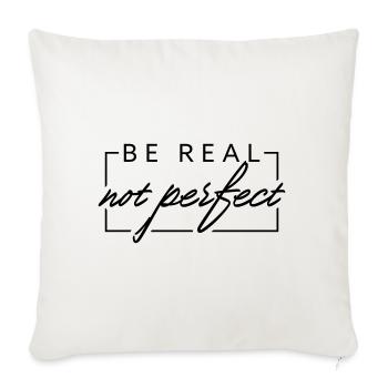 BE REAL n’est pas parfait - Housse de coussin décorative 45 x 45 cm - blanc nature - Devant