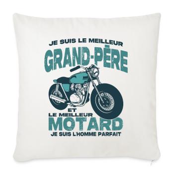 Le meilleur motard et le meilleur grand-père - Housse de coussin décorative 45 x 45 cm - blanc nature - Devant
