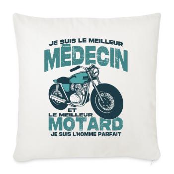 Le meilleur motard et le meilleur médecin - Housse de coussin décorative 45 x 45 cm - blanc nature - Devant