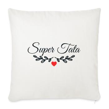 Super Tata - Housse de coussin décorative 45 x 45 cm - blanc nature - Devant
