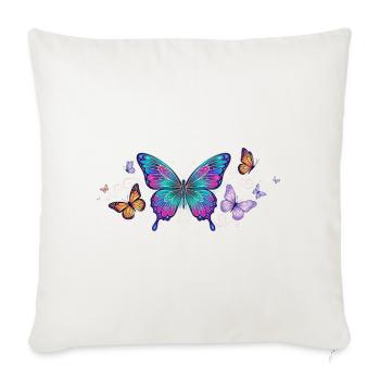 Aile colorée de papillon - Housse de coussin décorative 45 x 45 cm - blanc nature - Devant