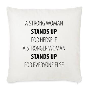 UNE FEMME FORTE SE DÉFEND - Housse de coussin décorative 45 x 45 cm - blanc nature - Devant