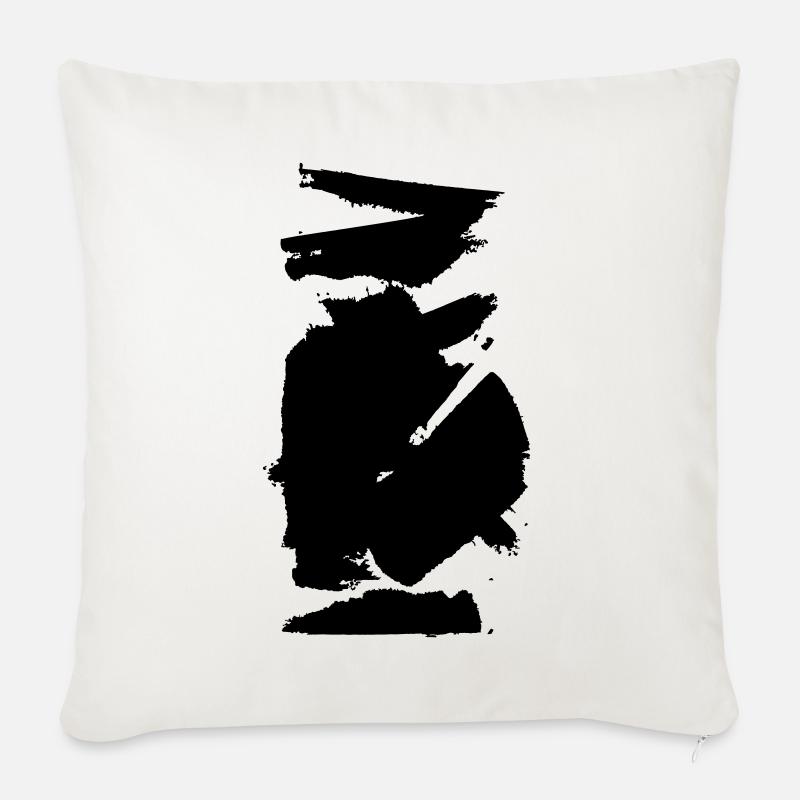 Farbwischer Klecks - Sofakissenbezug 45 x 45 cm - Naturweiß 