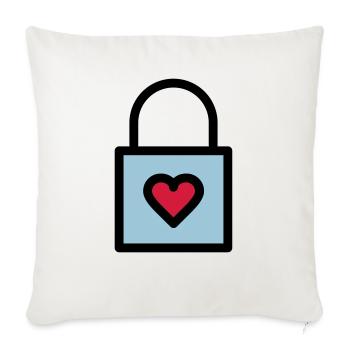 Padlock, love lock - Sofa pillowcase 17,3'' x 17,3'' (45 x 45 cm) - natural white - Front