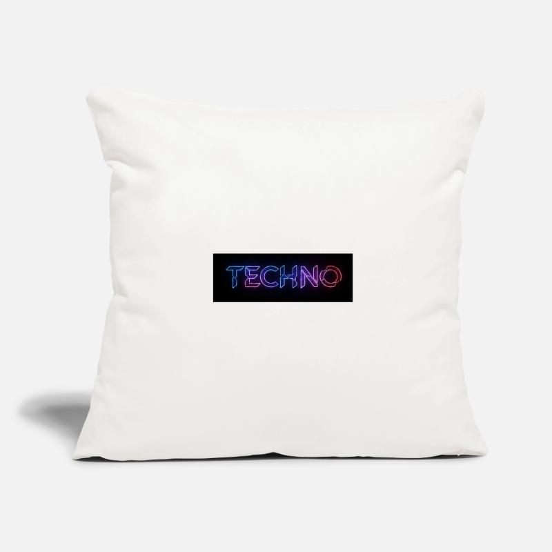 Texte de bug techno néon Housse de coussin décorative 45 x 45 cm