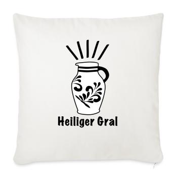 Bembel Heiliger Gral - DasFrankfurter Original - Sofakissenbezug 45 x 45 cm - Naturweiß  - Vorne