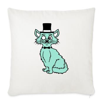 Sir Cat Gentleman Chapeau haut de forme Monocle Rich Gentleman - Housse de coussin décorative 45 x 45 cm - blanc nature - Devant