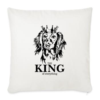 Teckel à poil long Roi de tout Dire Chiens - Housse de coussin décorative 45 x 45 cm - blanc nature - Devant