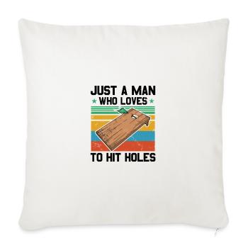 Cornhole - Housse de coussin décorative 45 x 45 cm - blanc nature - Devant