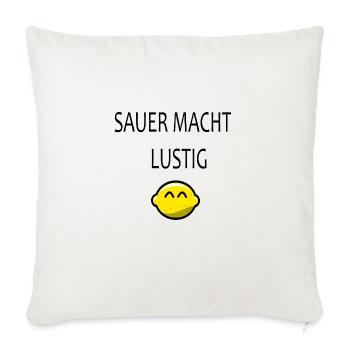 Sauer macht lustig Zitrone Vitamine Geschenkidee - Sofakissenbezug 45 x 45 cm - Naturweiß  - Vorne
